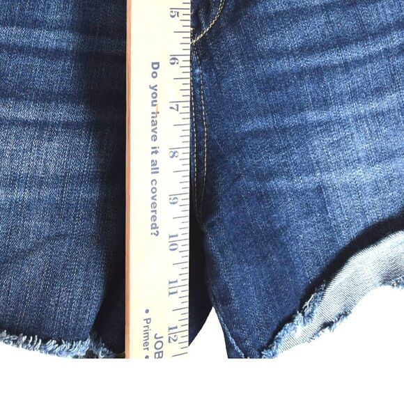 Kut from the Kloth Gidget Fray Denim Shorts 12 Mid Rise Cutoff Stretch Casual - Picture 4 of 8